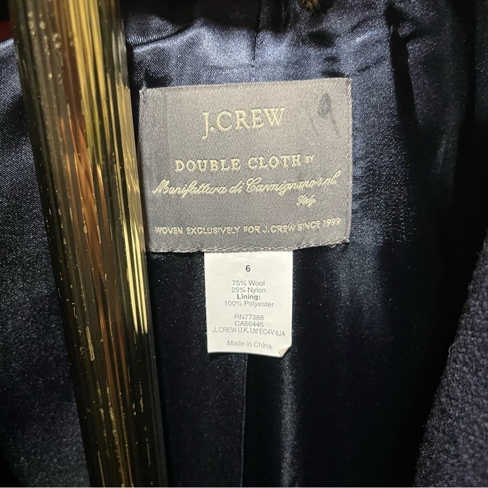 J CREW ~ Double Cloth Navy Blue Wool Moto Style Jacket 6 - Picture 8 of 11